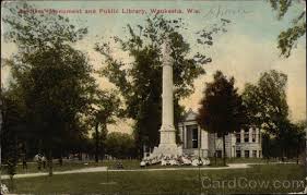 Soldiers Monument And Public Library Waukesha Wi Waukesha Wisconsin Wisconsin Historical Society