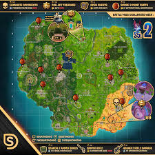Cheat Sheet Map For Fortnite Battleroyale Season 5 Week 2 Challenges Fortnite Challenges Challenge Week