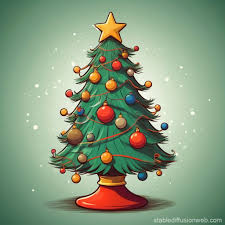 Cartoon Christmas Tree | Stable Diffusion Online