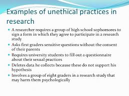 Examples Of Unethical Practices In Research A Researcher Requires A Group Of High School Sophomores To Sign A Form In Wh Research High School Research Studies