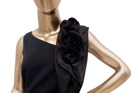Teri Jon Silk Gown With Asymmetrical Neckline
