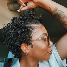 The top is a palm coil hairstyle and the bottom is the coils fluffed out tied back with a bang left out at front. How To Achieve The Perfect Wash And Go In 3 Easy Steps All Hair Types Emily Cottontop