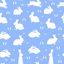 Hung as a trio or individually, these decorations are great for easter, springtime, or even displayed in. Festive Seamless Pattern White Bunnies Silhouette On Blue Background Royalty Free Cliparts Vectors And Stock Illustration Image 89877710