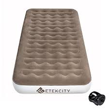 Etekcity Camping Air Mattress Inflatable Single High Airbed Blow Up Bed Tent Mattress With Rechargeable Air Pump He Air Mattress Camping Air Mattress Mattress