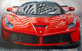 Her eyes are blue, and the color of her hair is brown. Ferrari La Ferrari Drawing By Nicky Chiarello