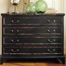 How To Achieve A Black Distressed Finish Paint Furniture Pottery Barn Black Furniture Makeover Furniture Diy