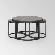 Our living room furniture category has a wide selection of living room furniture and accessories ranging from small accent side table to we carry a wide variety of coffee table sets that come in a variety of finishes like cherry, oak, walnut , white wash, black, white, mahogany. 3pc Gerrish Modern Industrial Table Set Gray Pewter Christopher Knight Home Target