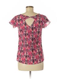 Japna Short Sleeve Blouse Size 4 00 Pink Womens Tops