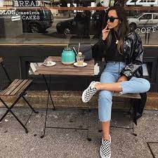 Jean Vans Slip On Sneakers Outfit Dameskleding Modieuze Outfits