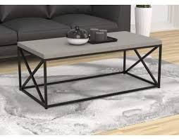 Safdie Co Coffee Table 48 L Grey Cement Black Metal Walmart Com Coffee Table Coffee Table Grey Center Table