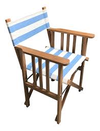 Sky Blue And White Stripe Directors Chairs Directors Chair Blue And White Chair