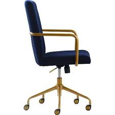 Giselle Gold Desk Chair Navy Blue Velvet Adore Decor Upholstered Desk Chair Gold Desk Chair Black Office Chair