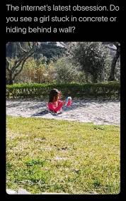 You have requested the file: The Internet S Latest Obsession Do You See A Girl Stuck In Concrete Or Hiding Behind A Wall Girl Stuck In Concrete Illusion Know Your Meme
