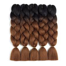 Ombre braids are totally chic! Amazon Com Ombre Braiding Hair Kanekalon 5pcs Jumbo Braiding Hair Extensions High Temperature 2 Tone T1b Dark Brown Color Synthetic Hair 5pcs T1b Dark Brown Beauty