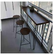 solid wood simple bar table home wall mounted balcony small bar coffee shop milk tea sh in 2021 balcony table and chairs balcony bar table apartment balcony decorating