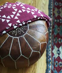 Moroccan pouf stool pouf pouf leather 100% natural, handmade, moroccan stool decoration handmade. Moroccan Pouf Ottoman Brown Handmade Leather Pouf