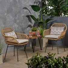 Bungalow Rose Maspeth Outdoor Woven Patio Chair With Cushion Wayfair Patio Chairs Balcony Decor Balcony Furniture