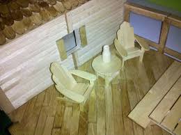 800 Popsicle Stick Birdhouse W Mini Adirondack Furniture Fairy Furniture Craft Stick Crafts Sticks Furniture