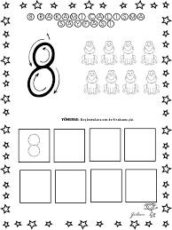 8 Rakami Calisma Sayfasi Okul Oncesi Okuma Okul Matematik