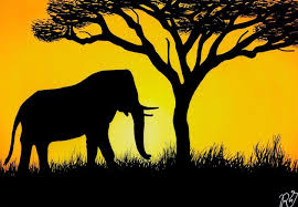 Draw two half circle eyes. Savannah Sunset Elephant Expressio Art Drawings Illustration Animals Birds Fish Elephants Artpal