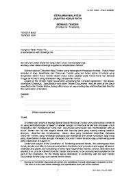 Pengurusan fasiliti dan penyenggaraan di kementerian pendidikan. Form Of Tender Malaysia Fill Online Printable Fillable Blank Pdffiller