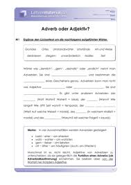 Das adjektiv (lateinisch nomen adiectivum, adiectivum nach altgriechisch ἐπίθετον epítheton „das hinzugefügte1) ist in der sprachwissenschaft diejenige. Arbeitsblatt Adverb Oder Adjektiv Lehrermaterial De