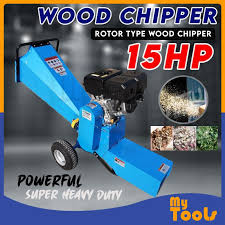 An electric chipper shredder starts easily but requires an extension cord, which limits the work area. Mytools Heavy Duty 15hp 4 Wood Chipper Grass Shredder Chopper Machine Tree Branch Grinder Blue Shopee Malaysia