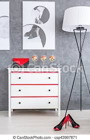 Maybe you would like to learn more about one of these? Red And Black Accessories In Bedroom Red And Black Feminine Accessories In Grey And White Stylish Bedroom Canstock