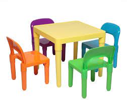 rgmer set of plastic table and chair for children one desk and four chairs 50x50x46cm kids table and chairs table and chair sets kids furniture sets