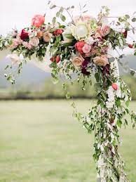 Crimson Magenta Berry Coral And Blush Bold Wedding Flower Arch Http Www Stylemepretty Com Virginia We Wedding Arch Flowers Arch Flowers Ceremony Flowers