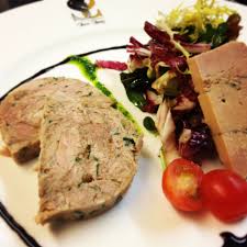 Presse De Jarret De Veau Salade Composee Et Copeaux De Foie Gras Secretsquare Salades Composees Jarret De Veau Recette