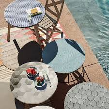 Mosaic Tiled Outdoor Bistro Table Isometric Concrete Bistro Table Outdoor Bistro Dining Table Marble Tables Design