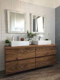 Mobile da bagno a terra legno massello 95cm in stile classico con doppio cassettone colore noce + specchio. Mobile Bagno Legno Rustico E Cassetti Prezzi Online Arredo Bagno Xlab