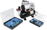 Airbrush Kit with Compressor, 2 Airbrush Kits, 1 Powerful 1/6hp Single Piston Quiet Air Compressor ABPST06 Timbertech