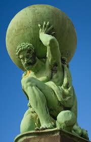 God of weightlifting and heavy burdens. Statue Of The God Atlas At Portmeirion Close Up Of Statue Of Atlas Located At P Ad Portmeirion Close At Atlas Sculpture Greek Mythology Statue Statue