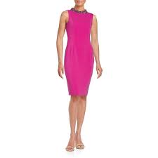 Badgley Mischka Sequined Cowlback Dress Fuschia Dress Pink Sequin Dress Pink Sleeveless Dress