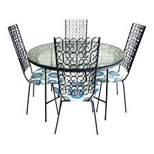 1960s Mid Century Modern Arthur Umanoff Granada Wrought Iron Dining Set 5 Pieces Wrought Iron Table Table And Chair Sets Chair Set