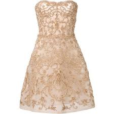 Monique Lhuillier Beaded Strapless Dress Beige Short Dress Beige Cocktail Dresses Beaded Dress Short