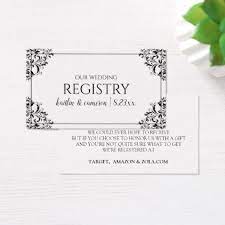 Wedding Registry Cards Nadine Black Zazzle Com Wedding Registry Cards Registry Cards Wedding Registry