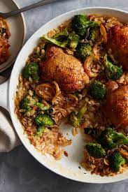 Skillet Chicken Thighs With Broccoli And Orzo Recipe Recipe In 2021 Nyt Cooking Chicken Dinner Poultry Recipes