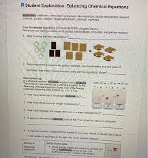 Synthesis, decomposition, single replacement, double replacement, and combustion. Solved Student Exploration Balancing Chemical Equations Chegg Com
