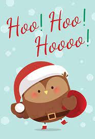 Santa Owl Christmas Card Free Greetings Island Owl Christmas Card Christmas Cards Free Free Printable Christmas Cards