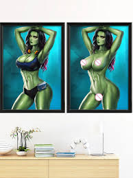 Gamora Anime Gwen Ms Sexy Nude Girl Cartoon Art-Poster For Living Room Home  Prints Decoration Decor Custom Silk Wall Picture