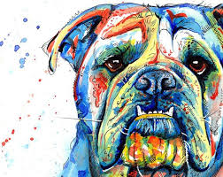 British Bulldog English Bulldog Painting Art Print Poster Etsy Bulldog Art English Bulldog Art Bulldog Artwork
