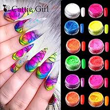 Venta de articulos para peluqueria humana / canina y manicuria. Amazon Com Cattie Girl 12 Colores Set De Pigmento Neon Polvo De Unas Ombre Purpurina De Unas Gradient Purpurina Iridiscente Acrilico Polvo Decoracion De Unas Beauty