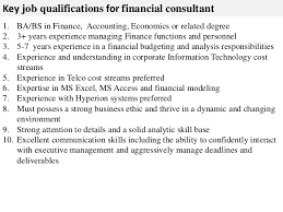 A financial consultant, also known as a financial advisor, gives financial advice and guidance to individuals to help them meet their professional or personal goals and remain financially stable. Financial Consultant Job Description