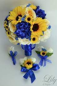 Baby pink & blue wedding bouquet. Wedding Bouquet Bridal Bouquet Bridesmaid Bouquet Silk Etsy Sunflower Wedding Bouquet Sunflower Wedding Wedding Bridal Bouquets