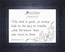 Pauline Name Blessings Personalized Cross Stitch Design From Joyful Expressions Personalized Cross Cross Stitch Designs Cross Stitch