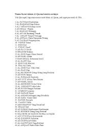 Nuha dapat diartikan rasa, pikiran, kecerdasan, dan. Nama Surat Dalam Al Quran Beserta Artinya