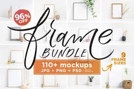 Frame Mockup Bundle Jpg Png Psd In Stationery Mockups On Yellow Images Creative Store